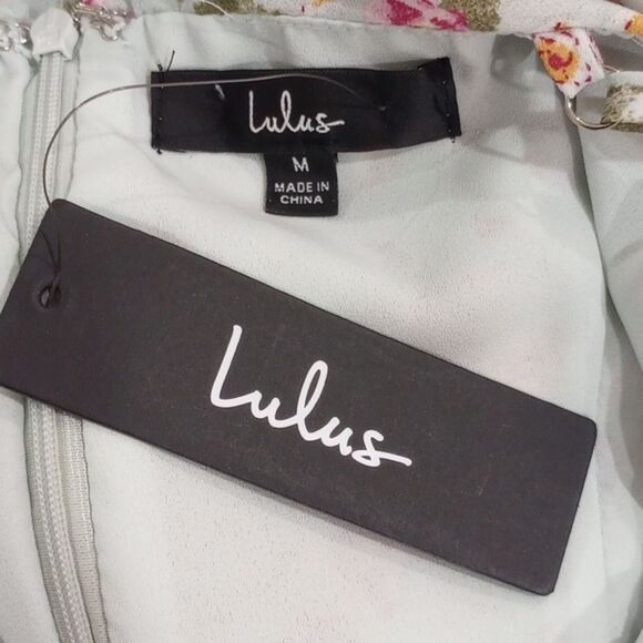 NWT! Lulu's Darling Blossoms Mint Floral Print Ruffled Maxi Dress - M - Picture 9 of 13